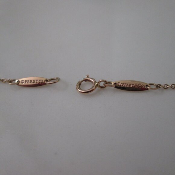 Tiffany & Co 18K Rose Gold .03ct Elsa Peretti Diamond by the Yard Necklace - Picture 5 of 6